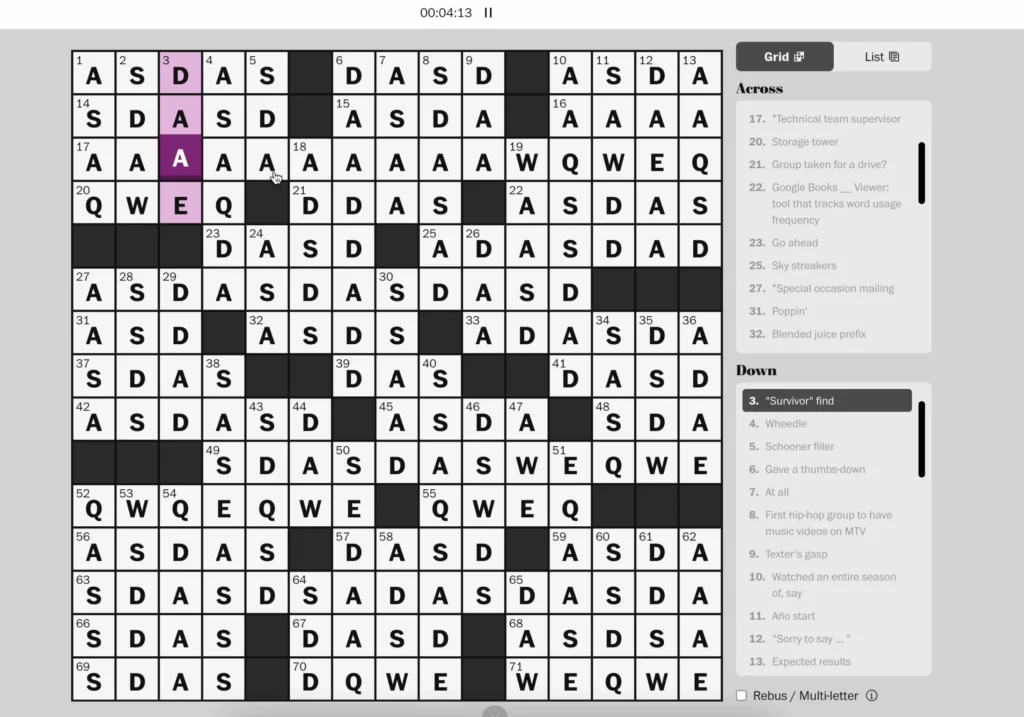 washington post crossword